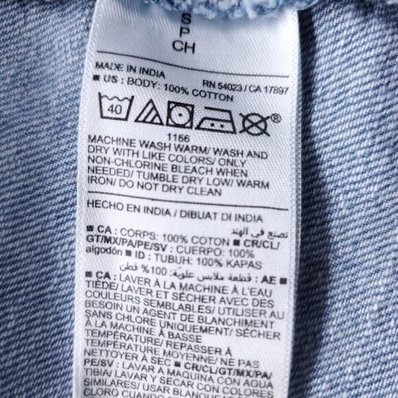 Old Navy Twist Front Midi Dress Womens S Denim Blue Puff Sleeve Cottage Boho - Picture 11 of 12